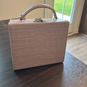 Pop & Suki sold out pink gator leather clutch bag